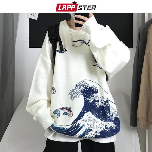 lappster men wave print harajuku sweater 2021 pullover mens korean knitted sweater male oversized streetwear christmas clothing, White;black
lappster men wave print harajuku sweater 2021 pullover mens korean knitted sweater male oversized streetwear christmas clothing, White;black