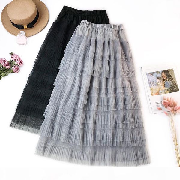 women's skirt long tulle voile pleated ball gowns swing high waist midi a-line bottoms empire high street cake skirts, Black
women's skirt long tulle voile pleated ball gowns swing high waist midi a-line bottoms empire high street cake skirts, Black