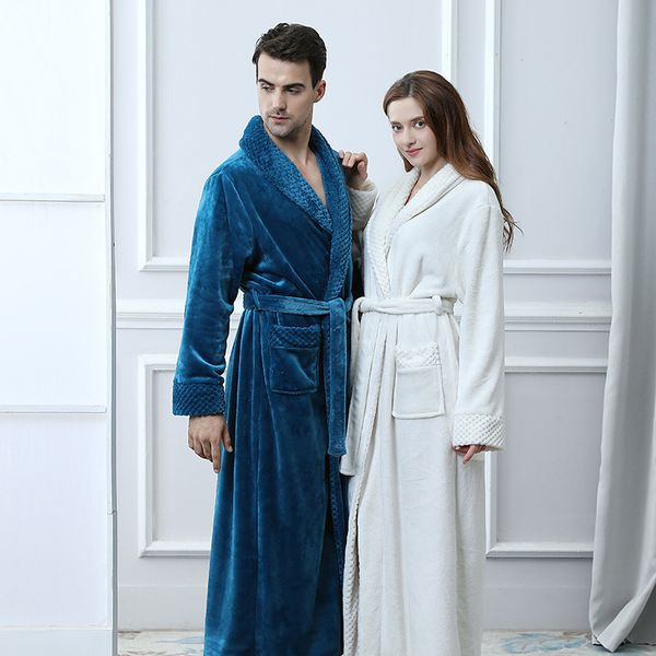 extra long plus size winter thick warm flannel coral fleece waffle kimono bathrobe men women luxury dressing gown male bath robe 201111, Black;brown
extra long plus size winter thick warm flannel coral fleece waffle kimono bathrobe men women luxury dressing gown male bath robe 201111, Black;brown