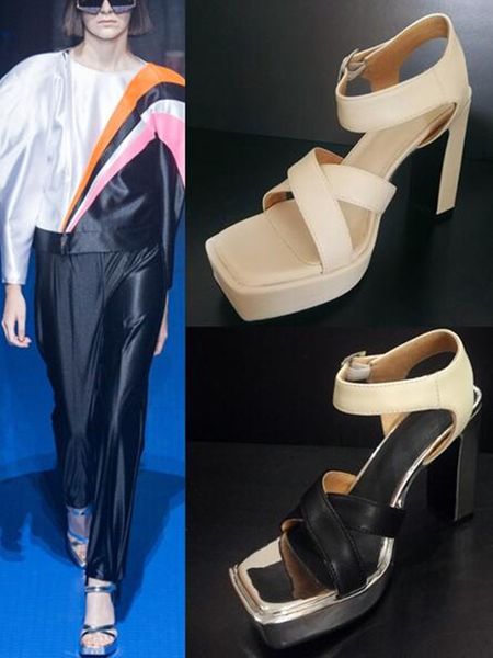 summer open square platform toe with chunky heels women's cross-section cuts cow hide stage sandals nwqn, Black
summer open square platform toe with chunky heels women's cross-section cuts cow hide stage sandals nwqn, Black