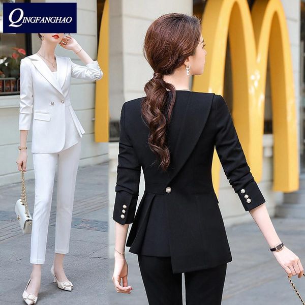 women's suit office wear blazer and pants or skirt set business ladies suit fashion slim jacket ky2256, White
women's suit office wear blazer and pants or skirt set business ladies suit fashion slim jacket ky2256, White