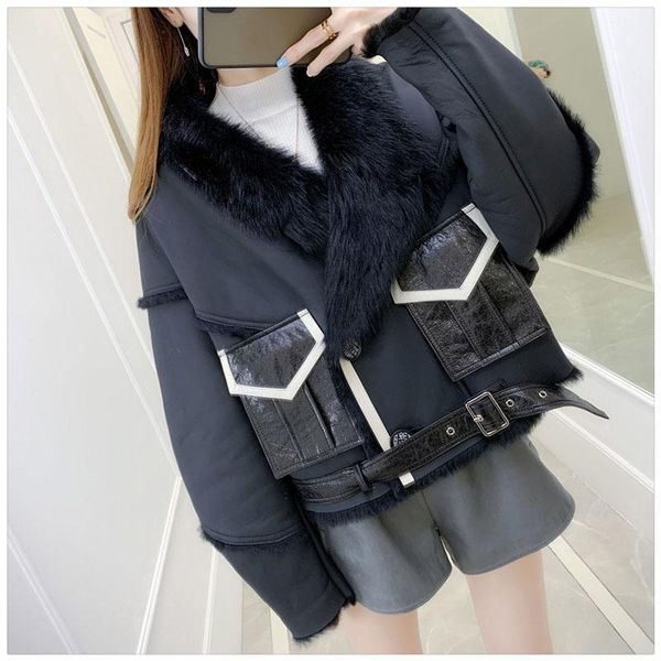winter coat women 2021 new arrival short jacket moto & biker style natural real fur lamb wool big pockets plus size parka fn0099, Black
winter coat women 2021 new arrival short jacket moto & biker style natural real fur lamb wool big pockets plus size parka fn0099, Black
