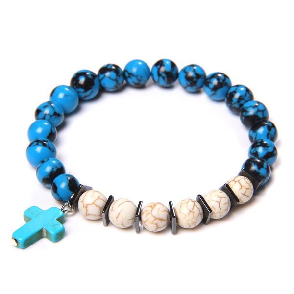black line blue beige turquoises natural stone two-tone beads bracelet cross charm bracelet female male fashion jewelry gift
black line blue beige turquoises natural stone two-tone beads bracelet cross charm bracelet female male fashion jewelry gift