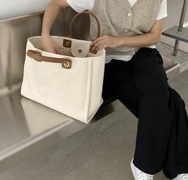 new canvas bag shoulder large capacity student contracted mini plush portable zb 21012803dq