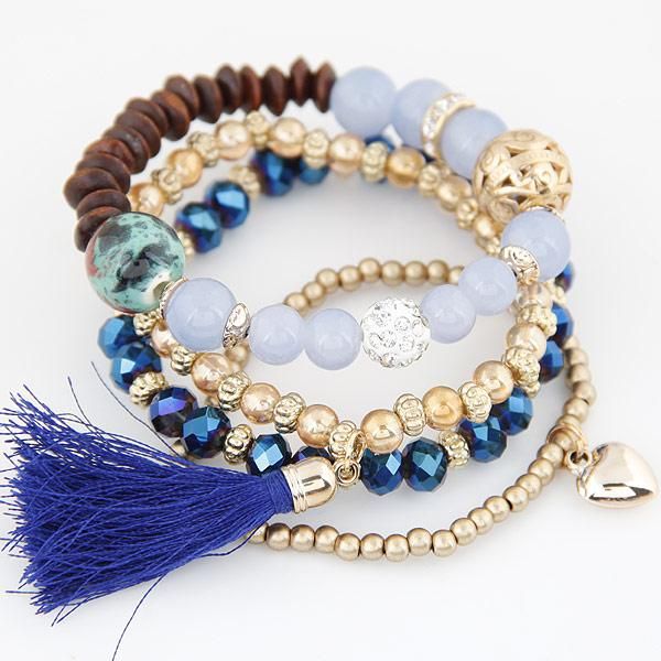charm bracelets lemoer bohemian multilayer gold crystal beads tassel heart & bangles for women gift jewelry, Golden;silver
charm bracelets lemoer bohemian multilayer gold crystal beads tassel heart & bangles for women gift jewelry, Golden;silver