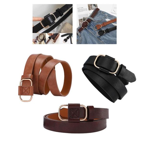 women pu leather casual adjustable soft waistband alloy round buckle no pin waist strap, Black;brown
women pu leather casual adjustable soft waistband alloy round buckle no pin waist strap, Black;brown