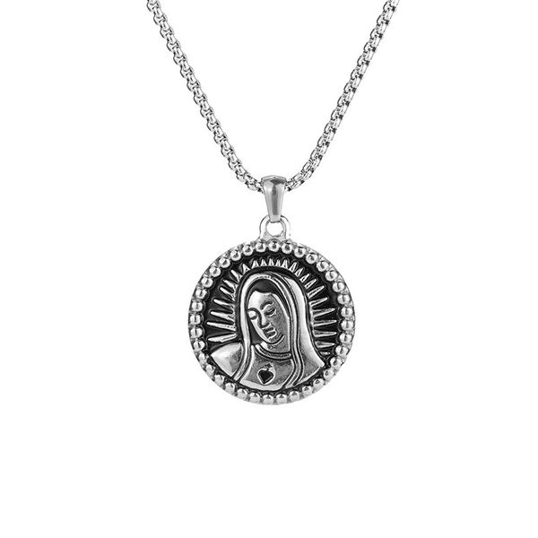 men women little madonna pendant necklace hiphop street stainless chain q1216, Silver
men women little madonna pendant necklace hiphop street stainless chain q1216, Silver