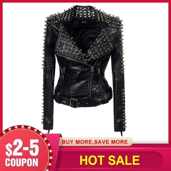 faux leather pu jacket punk rivet gothic women new fashion winter autumn motorcycle jacket black faux leather coat outerwear 201030
faux leather pu jacket punk rivet gothic women new fashion winter autumn motorcycle jacket black faux leather coat outerwear 201030
