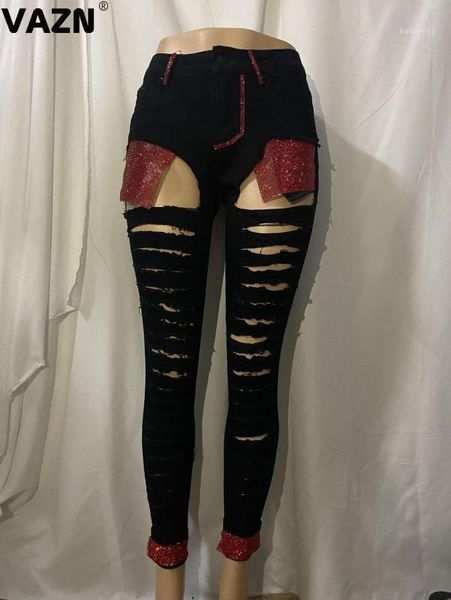 vazn 2020 new high-end plus size diamonds flaring young solid hollow out novelty solid women long denim pencil pants1, Blue
vazn 2020 new high-end plus size diamonds flaring young solid hollow out novelty solid women long denim pencil pants1, Blue