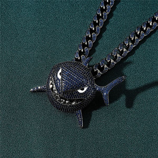 new fashion large size blue shark pendant necklace micro paved zircon for men's hip hop jewelry gift, Silver
new fashion large size blue shark pendant necklace micro paved zircon for men's hip hop jewelry gift, Silver