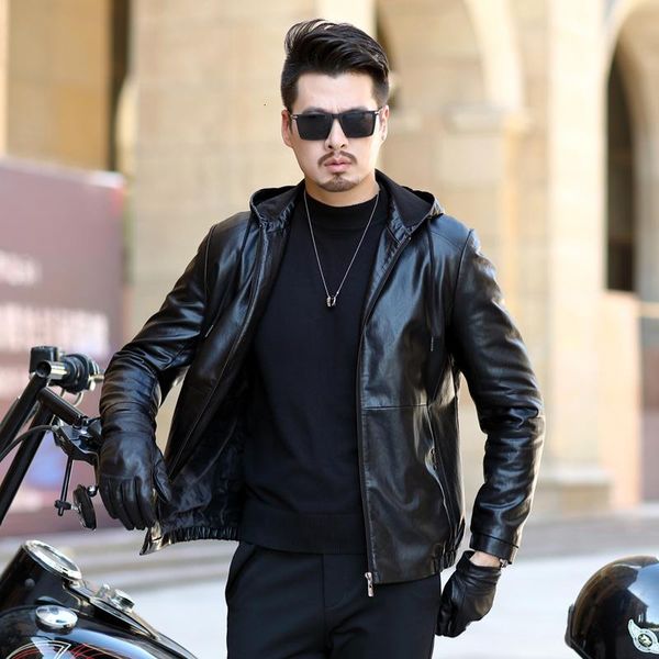 men's fur & faux motorcycle winter leather autumn jacket men windbreaker hooded male outwear warm pu baseball jackets, Black 
men's fur & faux motorcycle winter leather autumn jacket men windbreaker hooded male outwear warm pu baseball jackets, Black