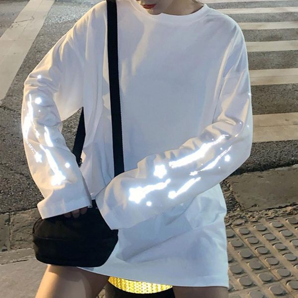38# body reflective t-shirt women spring summer cotton streetwear cloth long sleeve letter print clothes for womens shirt tees, White
38# body reflective t-shirt women spring summer cotton streetwear cloth long sleeve letter print clothes for womens shirt tees, White
