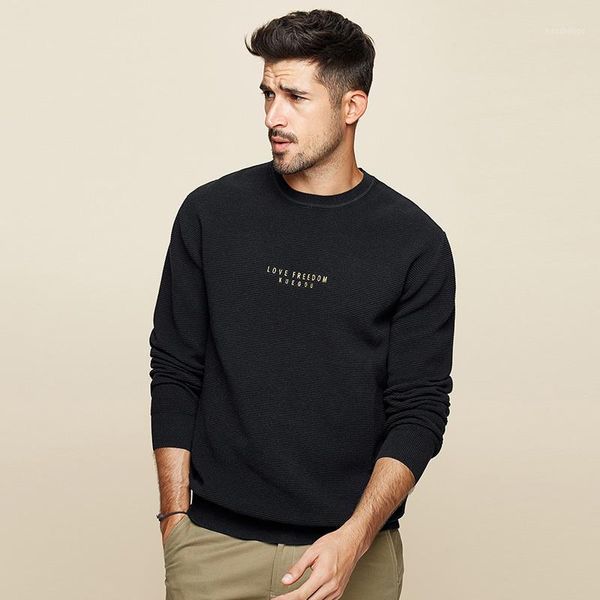 kuegou 2020 autumn 100% cotton embroidery black sweater men pullover casual jumper male brand knitted korean style clothes 125961, White;black
kuegou 2020 autumn 100% cotton embroidery black sweater men pullover casual jumper male brand knitted korean style clothes 125961, White;black