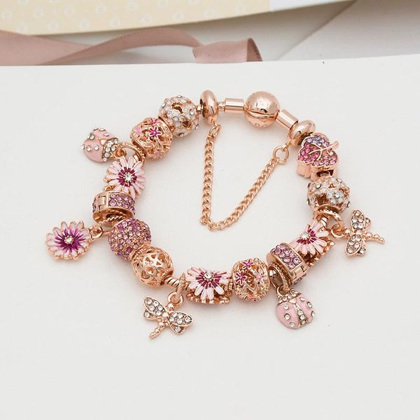 link, chain design rose gold women full string charm bracelet pendant set for girls jewelry christmas gift, Black
link, chain design rose gold women full string charm bracelet pendant set for girls jewelry christmas gift, Black
