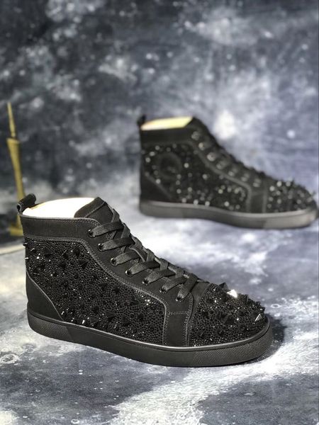 red bottom high sneakers outdoor walking flats black strass & spikes sneakers red soles shoes,gift for mens, shoes men
red bottom high sneakers outdoor walking flats black strass & spikes sneakers red soles shoes,gift for mens, shoes men