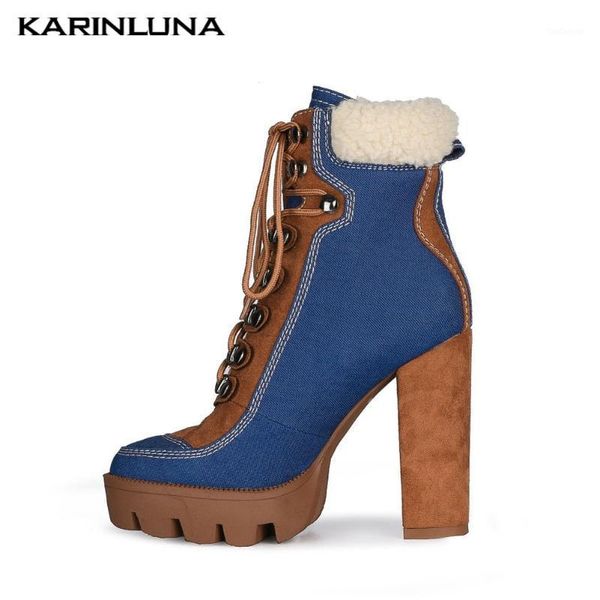 boots high heels fashion brand design woman shoes denim mixed color thick cross-tied autumn platform mid-calf boots1, Black
boots high heels fashion brand design woman shoes denim mixed color thick cross-tied autumn platform mid-calf boots1, Black