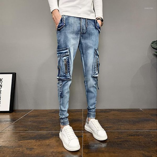new korean blue denim men joggers pants fashion 2020 slim fit side pockets casual jeans trousers hip hop streetwear 28-36 sale1
new korean blue denim men joggers pants fashion 2020 slim fit side pockets casual jeans trousers hip hop streetwear 28-36 sale1