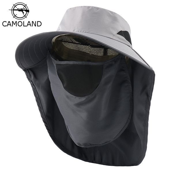camoland bucket hat with face neck flap women summer uv protection sun hat male outdoor breathable mesh hiking fishing caps y200714, Blue;gray
camoland bucket hat with face neck flap women summer uv protection sun hat male outdoor breathable mesh hiking fishing caps y200714, Blue;gray