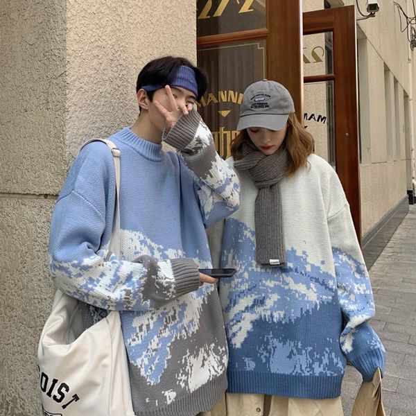 lovers wear autumn and winter lazy korean loose sweater male student round neck versatile snow mountain sweater, White;black
lovers wear autumn and winter lazy korean loose sweater male student round neck versatile snow mountain sweater, White;black