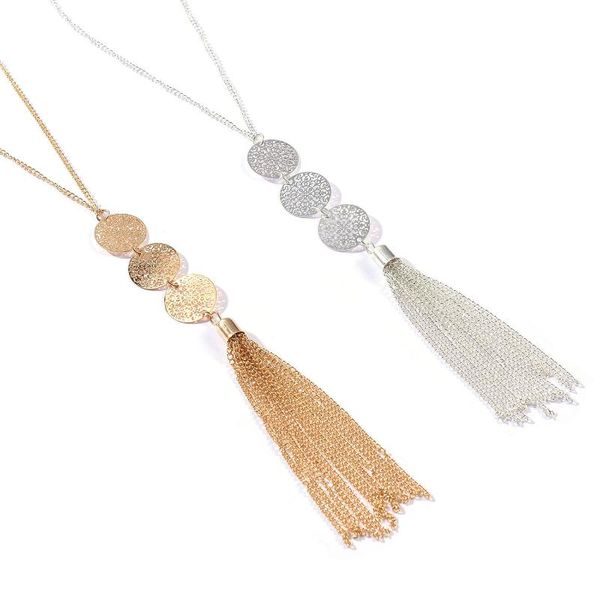 pendant necklaces trendy personality hollow round sequin flower tassel necklace gold silver color clavicle chain for women
pendant necklaces trendy personality hollow round sequin flower tassel necklace gold silver color clavicle chain for women