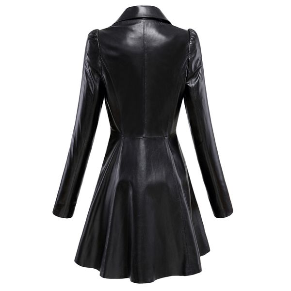 nerazzurri fit and flare faux leather coat notched lapel long sleeve puff sleeve skirted black plus size leather blazer slim fit lj201127
nerazzurri fit and flare faux leather coat notched lapel long sleeve puff sleeve skirted black plus size leather blazer slim fit lj201127