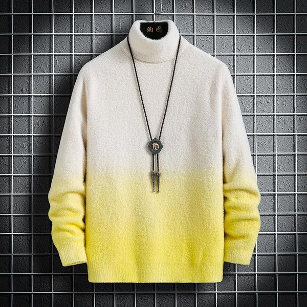 mens turtleneck sweater men 2020 winter patchwork jumper high neck harajuku sweaters korean casual sweater men gradient wool, White;black
mens turtleneck sweater men 2020 winter patchwork jumper high neck harajuku sweaters korean casual sweater men gradient wool, White;black
