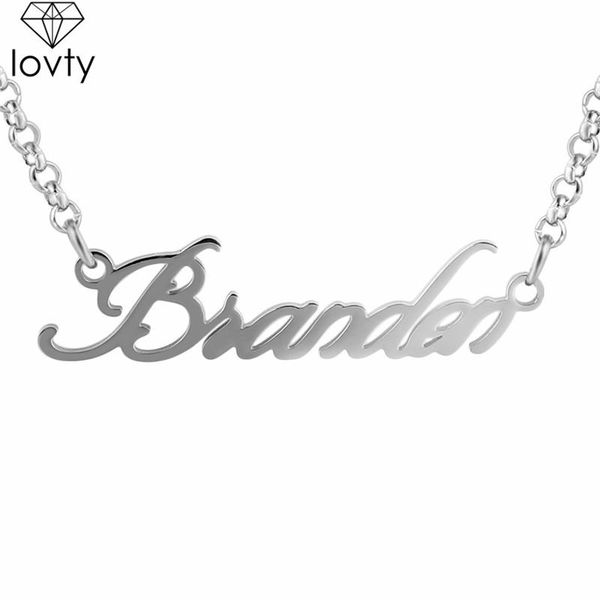 pendant necklaces lovty personalized name necklace custom titanium steel jewelry gift for her, Silver
pendant necklaces lovty personalized name necklace custom titanium steel jewelry gift for her, Silver