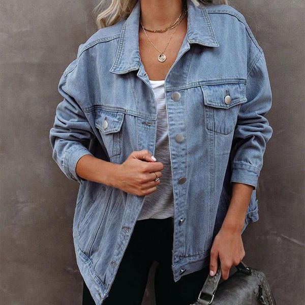 autumn denim long sleeve pockets women's jackets turn-down collar single breasted female coats new streetwear casual ladies coat, Black;brown
autumn denim long sleeve pockets women's jackets turn-down collar single breasted female coats new streetwear casual ladies coat, Black;brown
