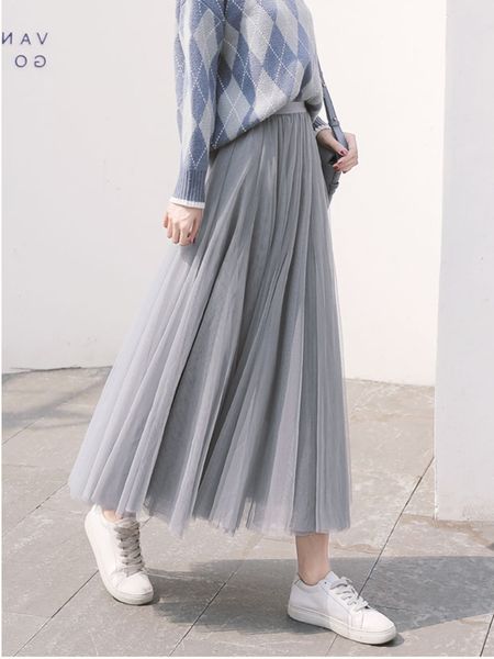 2021 new fashion mesh plied elegant ladies skirt a word solid color high multicolored waist half length long summer fall 7jnf, Black
2021 new fashion mesh plied elegant ladies skirt a word solid color high multicolored waist half length long summer fall 7jnf, Black