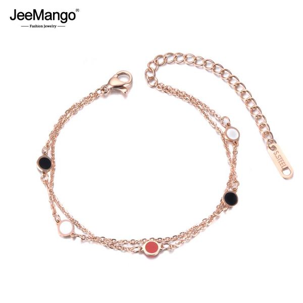 link, chain jeemango bohemia black/red acrylic charm bracelet for women stainless steel double layers link summer jb19047
link, chain jeemango bohemia black/red acrylic charm bracelet for women stainless steel double layers link summer jb19047