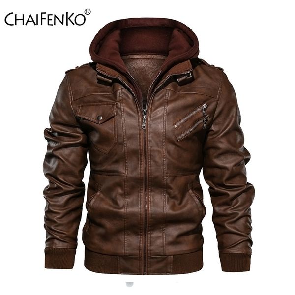 chaifenko winter brand warm men leather jacket motorcycle stand collar with cap leather coats men fashion casual pu men jacket 201114, Black;brown
chaifenko winter brand warm men leather jacket motorcycle stand collar with cap leather coats men fashion casual pu men jacket 201114, Black;brown