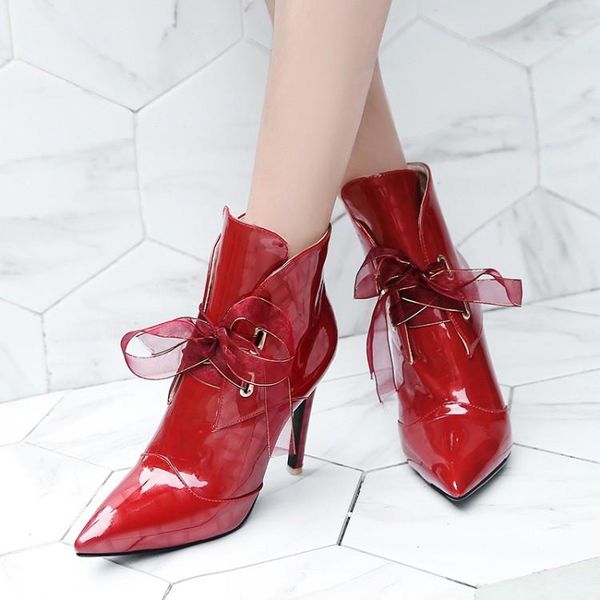 boots pxelena european wedding dress party ankle ladies shoes riband lace up stiletto high heels women patent leather, Black
boots pxelena european wedding dress party ankle ladies shoes riband lace up stiletto high heels women patent leather, Black