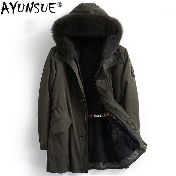 men's down & parkas ayunsue fur collar parka mens jackets coats real liner coat winter jacket men long warm 1701 my11521, Black
men's down & parkas ayunsue fur collar parka mens jackets coats real liner coat winter jacket men long warm 1701 my11521, Black
