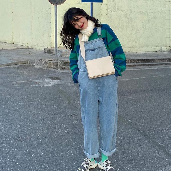overalls high waisted jeans pockets button elastic waist loose casual style spring autumn new women's clothing fashion brand1, Blue
overalls high waisted jeans pockets button elastic waist loose casual style spring autumn new women's clothing fashion brand1, Blue