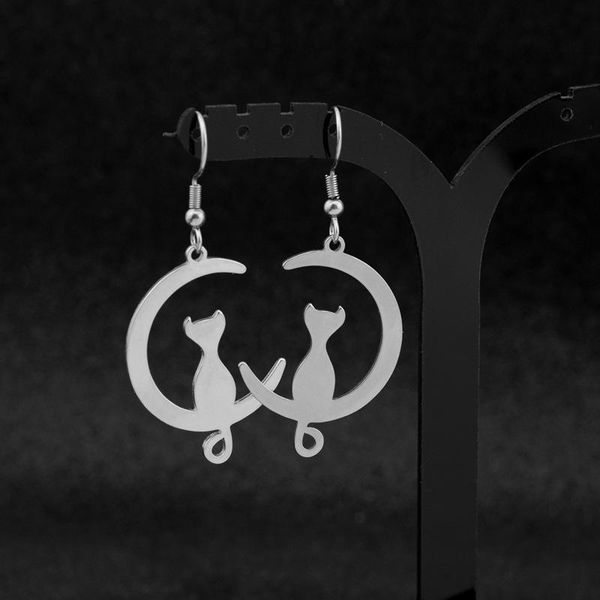 dangle & chandelier kpop stainless steel cat simple silver color animal pendant earrings cut litter moon gift
dangle & chandelier kpop stainless steel cat simple silver color animal pendant earrings cut litter moon gift
