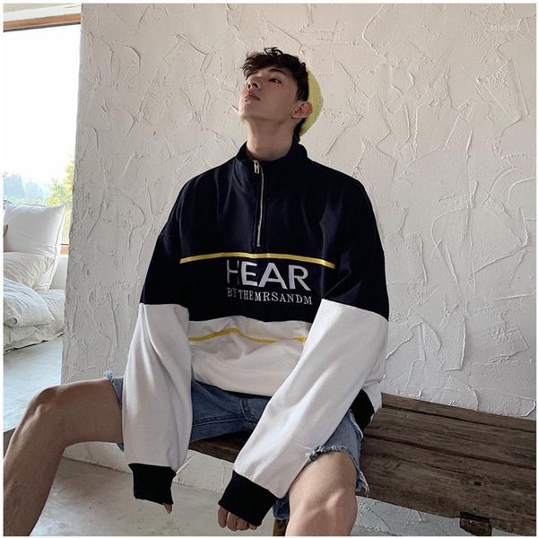 2019 spring and autumn new letter embroidery contrast color stand collar hoodie loose casual coat jacket white / gray m-xl1, Black
2019 spring and autumn new letter embroidery contrast color stand collar hoodie loose casual coat jacket white / gray m-xl1, Black