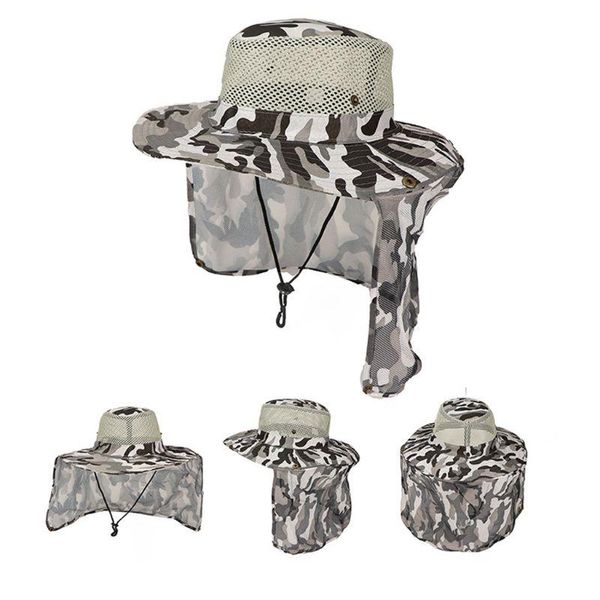 men women summer camouflage floppy bucket hat with mesh neck flap protector outdoor hiking fishing wide brim boonie cap, Blue;gray
men women summer camouflage floppy bucket hat with mesh neck flap protector outdoor hiking fishing wide brim boonie cap, Blue;gray