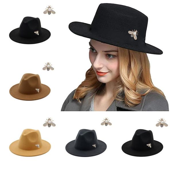 simple wide brim hat bee panama solid color felt fedoras hat for men women artificial wool formal jazz cap, Blue;gray
simple wide brim hat bee panama solid color felt fedoras hat for men women artificial wool formal jazz cap, Blue;gray