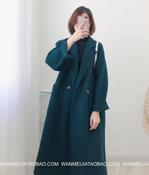 women wool coat peacock blue wool outerwear female x-long double breasted notched collar woolen coat trench 2019 autumnwinter1, Black
women wool coat peacock blue wool outerwear female x-long double breasted notched collar woolen coat trench 2019 autumnwinter1, Black