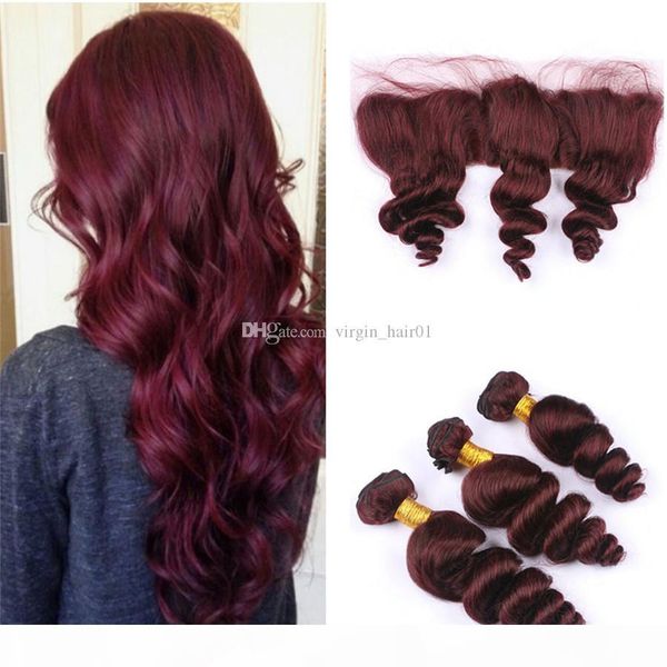brazilian burgundy hair weaves with lace frontal loose wave 99j wine red virgin human hair 3 bundles with lace frontal closure, Black;brown
brazilian burgundy hair weaves with lace frontal loose wave 99j wine red virgin human hair 3 bundles with lace frontal closure, Black;brown