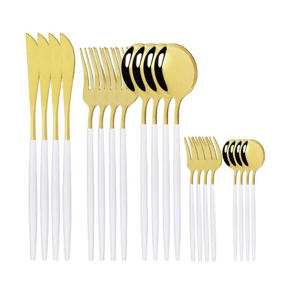 flatware sets white gold cutlery set kitchen dinnerware silverware stainless steel knife cake fork spoon tableware drop
flatware sets white gold cutlery set kitchen dinnerware silverware stainless steel knife cake fork spoon tableware drop