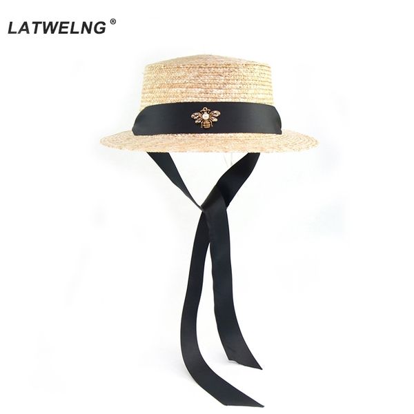 new designer original long ribbon women straw sun protection hats with bee female summer beach uv hat ladies visor hats y200602, Blue;gray
new designer original long ribbon women straw sun protection hats with bee female summer beach uv hat ladies visor hats y200602, Blue;gray