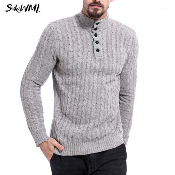 men's sweaters sukiwml men 2021 winter turtleneck warm pullover casual pull homme button neck solid color male knitwear1, White;black
men's sweaters sukiwml men 2021 winter turtleneck warm pullover casual pull homme button neck solid color male knitwear1, White;black
