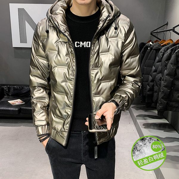 men's hooded short slim bright face winter coat 2020 youth fashion versatile white warm down jaet, Black
men's hooded short slim bright face winter coat 2020 youth fashion versatile white warm down jaet, Black
