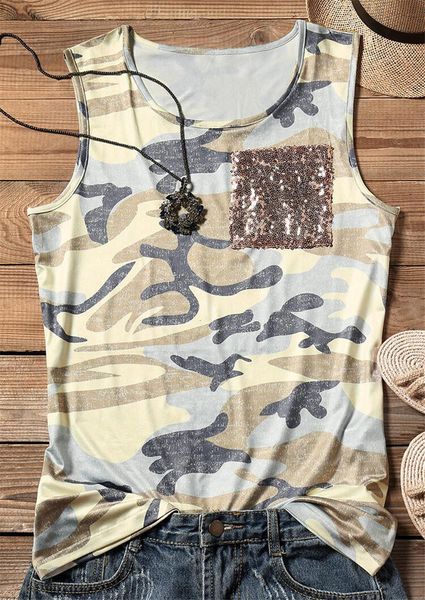 fashion women tanks female camouflage camis casual sleeveless for summer sequined pocket tee 2019 camouflage tees, White
fashion women tanks female camouflage camis casual sleeveless for summer sequined pocket tee 2019 camouflage tees, White