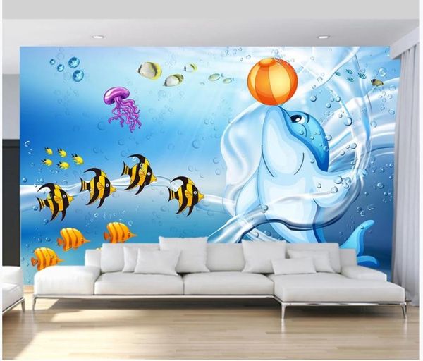 Custom photo wallpaper for walls 3 d Mediterranean animal murals dolphin school children's living room wall decoration painting
Custom photo wallpaper for walls 3 d Mediterranean animal murals dolphin school children's living room wall decoration painting
