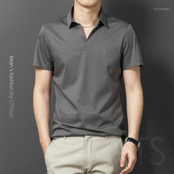 men's polos summer men's lapel short-sleeved t-shirt v-neck shirt tencel mercerized cotton ice silk trend clothing1, White;black
men's polos summer men's lapel short-sleeved t-shirt v-neck shirt tencel mercerized cotton ice silk trend clothing1, White;black