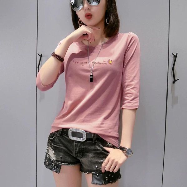 women shirt army green fashion t-shirshirt tees short sleeve, White