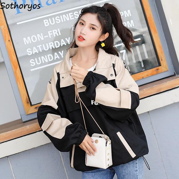 jackets women autumn stand collar patchwork single breasted leisure pockets cotton jacket womens korean style hip hop overcoats, Black;brown
jackets women autumn stand collar patchwork single breasted leisure pockets cotton jacket womens korean style hip hop overcoats, Black;brown