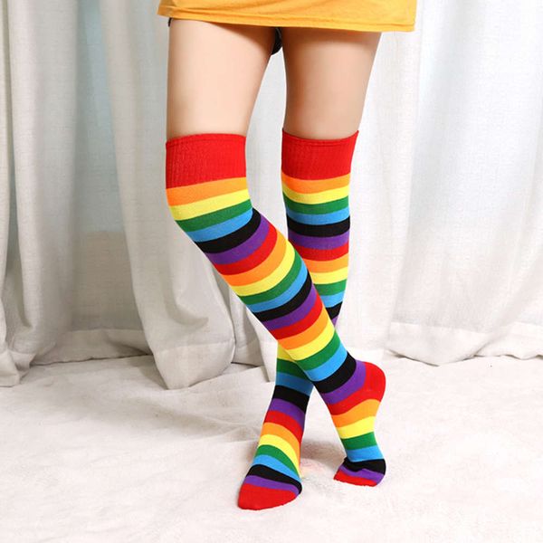 spring autumn new and women's rainbow stripe knee socks sunscreen fashion gloves, Black;white
spring autumn new and women's rainbow stripe knee socks sunscreen fashion gloves, Black;white